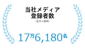 当社メディア登録者数 17万6,180名 (在日+現地)